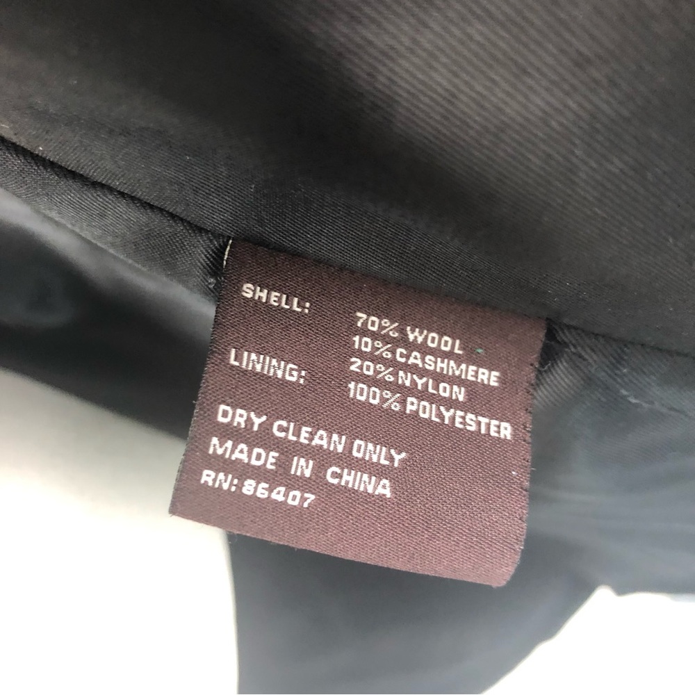 Phistic Long Black Wool & Cashmere Coat - Picture 7 of 8